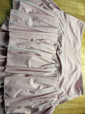Gold Hinge Pleated Light Pink Skirt